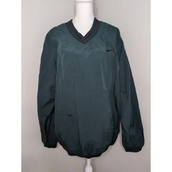 Vintage 90s Nike classic nylon swish logo track pullover windbreaker 2XL - Picture 1 of 10